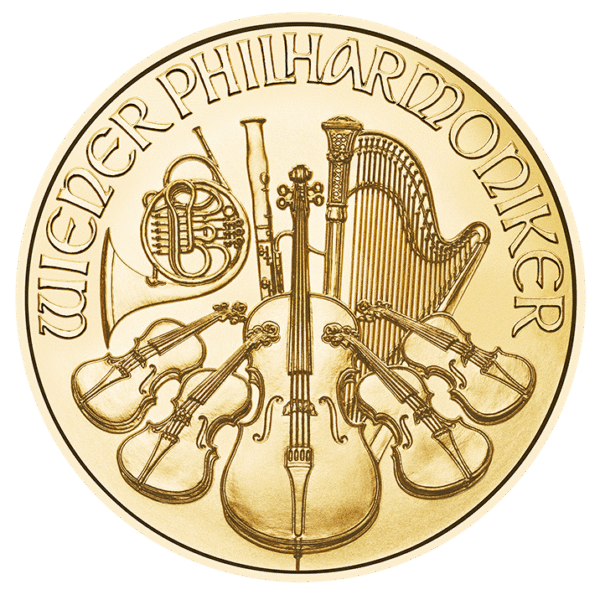 Austria 10 EUR Filharmonik Wiedeński złota moneta 1/10 oz