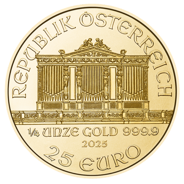 Austria 25 EUR Filharmonik Wiedeński złota moneta 1/4 oz - obrazek 2
