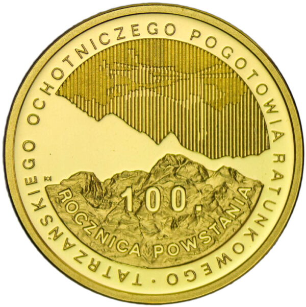 Polska 100-lecie TOPR złota moneta 0,26 oz - obrazek 2